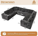 Cloud Sectional Couches for Living Room,U Shaped Modular Sofas No Assembly,135x107 Inches Plush Corduroy Oversized Floor Couch Set with Deep Seat Chaise,Grey by CozyNest Decor