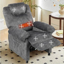 KCREAM Massage Recliner Chair with Heating,Overstuffed Fabric Reclining Chairs for Living Room,Small Recliner Manual Reclining Single Sofa Recliners Lounge Chair,Grey by CozyNest Decor