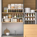 Expandable,Adjustable & Stackable Spice Rack, Cabinet Kitchen Countertop Shelf Organizer,Metal Pantry Storage Shelves - Space-Saving Storage Solution(2Packs/White/Medium) by CozyNest Decor