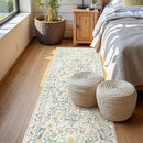 Wonnitar Washable Rug Runner 2'6''x8', Boho Floral Hallway Runner Rug 8ft Long Carpet for Bedroom, Soft Non Slip Ultra-Thin Beige Carpets for Bathroom Kitchen Bedside by TinyTreasures Baby Boutique