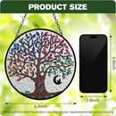 Artificial Trees of Life Suncatchers for Home Decorative Hanging Ornaments with Stick Hook for Window Hanging Hand-Painted Fake Plants Tree&Cat Memorial Gifts for Women 6.3'' * 6.3'' by GreenHaven Gardens