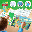 homicozy Art & Craft Activity for Kids-Foil Fun Dinosaur,No Mess Art Crafts for Girls,DIY Foil Foam Stickers,Creative Activity Kits,Kids Travel Toys,Gifts for Girls & Boys Ages 4-10 by TinyTreasures Baby Boutique