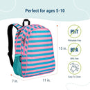 Wildkin 15-inch Kids Backpack – Durable, Padded, Adjustable for School & Travel - Pink Stripes by TinyTreasures Baby Boutique