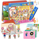Interactive Search and Find Activity Books for Kids Ages 3-5, Toddler Travel Games Toys for Car Airplane, Road Trip Activities for Kids 4-8, Educational Preschool Learning Toys Gift with a Talking Pen by TinyTreasures Baby Boutique