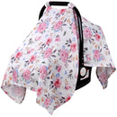 Rquite Muslin Car Seat Cover Baby, Carseat Covers Baby Girl Boy, Breathable Lightweight Infant Car Seat Cover, Baby Carrier Cover Car Seat Canopy Stroller Sun Shade for Summer & Hot Day, Universal Fit by TinyTreasures Baby Boutique