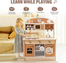 ROBOTIME Wooden Play Kitchen Set, Play Kitchen Set for Kids with Realistic Design, Kids & Toddlers Kitchen Playset with Dishwasher, Toy Kitchen Set for Boys and Girls Ages 3+ (Brown) by TinyTreasures Baby Boutique