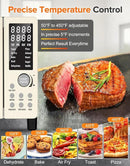 Nuwave Bravo Pro Smart Air Fryer Toaster Oven Combo, Airfryer Convection Oven Countertop, 10-in-1 Functions with Quicker & Even Crisp Technology, 1800W, 50-450°F, PFAS-Free, 21QT, Vanilla Cream by CozyNest Decor