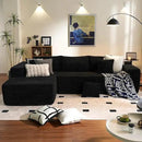ovios 104" Cloud Sectional Couch with L-Shape Chaise,Modern Modular Sofa with Deep Seat, Upholstered Couches for Living Room Bedroom,No Assembly Required, Black (Corduroy Fabric) by CozyNest Decor