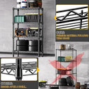 1000 lbs 4 Tier Shelf Metal Storage Shelves Wire Rack Closet Organizers for Garage Kitchen Bathroom Laundry Black 11.8" D x 25.6" W x 45.5" H by CozyNest Decor