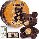 Cookie Box Crochet Kit for Beginners - Learn to Craft Amigurumi Stuffed Animals - Knitting Gift for Kids and Adults - Beginner-Friendly Yarn - Stitch-by-Stitch Video Tutorial - Bear Bruno by TinyTreasures Baby Boutique