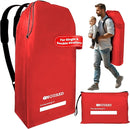 ONGUARD Waterproof Single and Double Stroller Bag for Airplane - Travel Stroller Cover for Air Travel and Storage - Gate Check Bag Backpack- Baby Airplane Essentials - Red by TinyTreasures Baby Boutique