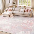 Washable Area Rugs 8'x10' Non-Slip Modern Abstract Soft for Living Room Entryway Bedroom Nursery, Print Pattern, Grey Pink by TinyTreasures Baby Boutique