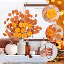 Eucalyptus Stems, 4PCS Artificial Lemon Stems Faux Citrus Branches Plastic Decor for Kitchen, Table Centerpieces, Entryway, Thanksgiving Wedding Party (Orange) by CozyNest Decor