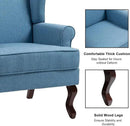Accent Chair, High Back Upholstered Armchair with High Resilience Sponge & Wood Legs, Mid-Century Modern Comfy Single Sofa Reading Chairs for Living Room, Bedroom (Blue, Set of 2) by CozyNest Decor