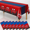 8Pcs 2in1 Spider Birthday Decorations Tablecloths, 54" x 108" Super Hero Spider Table Cloth Disposable Rectangle Plastic Table Cover for Boys Birthday Party Supplies by CozyNest Decor
