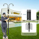Ottsuls Bird Feeder Pole, 2 Pack 60 INCH Double Shepherds Hooks for Outdoor, Garden Pole with 5 Base Prongs Heavy Duty Planter Hooks for Hanging Plant Baskets, Lantern, Hummingbird Feeder by GreenHaven Gardens