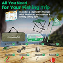 DaddyGoFish Kids Fishing Pole - Rod Reel Combo Tackle Box Starter Set - First Year Small Dock Gear Kit for Boys Girls Toddler Youth Age Beginner Little Children Junior Anglers Older Kids by TinyTreasures Baby Boutique