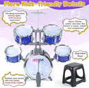 Upgraded Kids Drum Set for Toddlers 1-3, Kids Jazz Drum Ages 3-5, Star Light up Musical Instrument Toys for Boys Girls 2-5 4-6 5-7 ( All Plastic) by TinyTreasures Baby Boutique