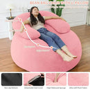 HABUTWAY Bean Bag Chair with U-shaped Pillow for Adult and Kids Big BeanBag Chair with Filling Ultra Soft Faux Fur Couch Chair with Washable Cover for Living Room Bedroom Office, Light Pink&Light Pink by CozyNest Decor