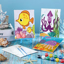 Blosssound 10 Set Pre Printed Canvas Pre Drawn Canvas Painting with Easel Kits 5" x 7" Outline Painting Panels for Beginners, DIY Craft Project, Party Favor, Home Decors(Ocean) by TinyTreasures Baby Boutique