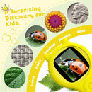 Kids Magnifying Glass Educational Science Kit - Mini LED Pocket Microscope for Kids(5-10 Years) - Durable Design - Ideal Gift for Girls (Yellow) by TinyTreasures Baby Boutique