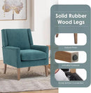 COLAMY Modern Wingback Living Room Chair Set of 2, Upholstered Fabric Accent Armchair, Single Sofa Chair with Lounge Seat and Wood Legs for Bedroom/Office/Reading Spaces, Teal by CozyNest Decor