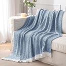 MIULEE Super Soft Throw Blanket for Couch, Blue Cozy Fluffy Warm Blankets Knit Throw Blankets for Sofa, Bed, Chair, Living Room, Camping, Picnic, 50 x 60 inch by CozyNest Decor