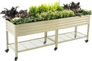 Rolling Elevated Raised Garden Bed-V Series, 2' x 8' Garden Beds with Legs & Storage Rack for Patio & Porch, 1400 Lbs Weight Capacity, Outdoor Planter Box for Vegetables Flower Herbs, Pearl White by GreenHaven Gardens