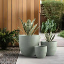 Kante 18",14",10" Dia Concrete Round Planters (Set of 3), Outdoor Indoor Large Planter Pots with Drainage Hole and Rubber Plug for Home Patio Garden, Mint Green by GreenHaven Gardens