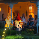 HONGLAND Metal Gnome Yard Art -18 Inch Garden Gnomes Statues Outdoor Decor with Watering Can Solar Lights -3D Outdoor Figurines for Patio Yard Lawn Porch Ornament Gardening Gifts by CozyNest Decor