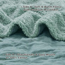 EMME Muslin and Fleece Throw Blanket Reversible - 50"*60" Teal Soft Warm Throw Blankets for Couch Bed Picnic Travel Bed by CozyNest Decor
