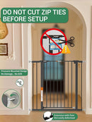 29.5-40.5" Baby Gate for Stairs, Dog Gate for Doorways, Walk Thru Auto Close Metal Baby Safety Gate for The House, Stairs and Doorways, Child Gate Pressure Mounted, Pet Gate for Dog Indoor - Black by TinyTreasures Baby Boutique