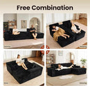 ovios 105” Modular Sectional Sofa with Thicken Seat Cushion, Cloud Couch with Deep Seat, Modern L-Shape Sofas Couches with Chaise,Upholstered Couches for Living Room Bedroom,Black by CozyNest Decor