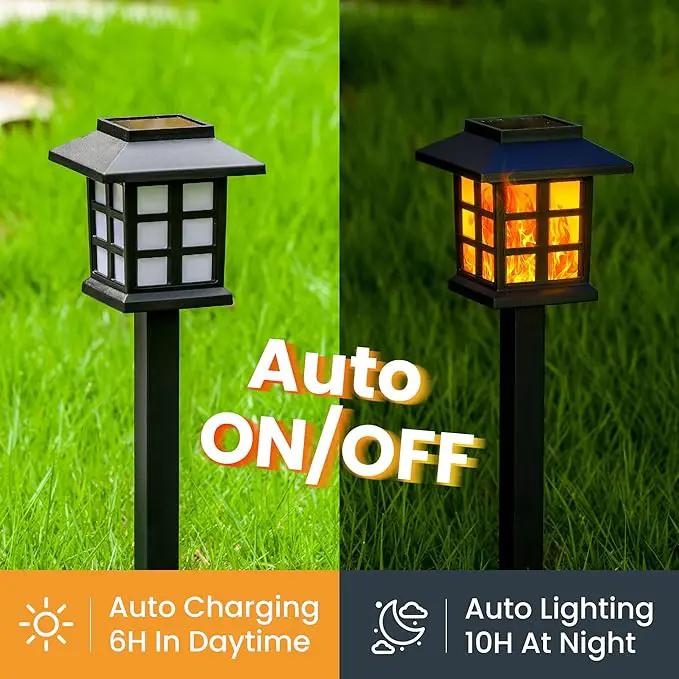 GIGALUMI Solar Lights for Outside,16 Pack Flickering Flame LED Solar Outdoor Lights, Waterproof Solar Garden Lights Maintain 10 Hours of Lighting for Christmas, Garden, Landscape, Path, Yard, Patio, photo 5 of 8