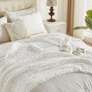 Carriediosa Chunky Knit Throw Blanket 60" X 80" Twin, 100% Hand Made Large Chenille Loop Yarn Soft Fluffy Throws for Couch Sofa Bed, Big Crochet Cozy Heavy Thick Cable Woven Blankets, Snow White by CozyNest Decor