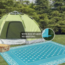Pauwer Waterproof Outdoor Rug 8x10, Reversible Plastic Straw Patio Camping Rug, Indoor Outdoor RV Mat Carpet for Deck, Camper, Porch, Balcony, Backyard, Picnic, Bordered Teal by GreenHaven Gardens