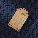 Casafield Square Pouf Ottoman, Navy Blue 18.5" W x 18.5" D x 14.5" H Cotton Knit Foot Stool - Boho Floor Pouffe for Living Room, Bedroom, Home Office by CozyNest Decor