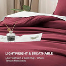 Litanika Burgundy Red Comforter Set King Size, 3 Pieces Lightweight Solid Bedding Comforter Set, All Season Fluffy Bed Set (104x90In Comforter & 2 Pillowcases) by CozyNest Decor