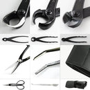 Wazakura Made in Japan 5PCS Bonsai Tool Kit with Roll Bag: Yasugi Steel Satsuki Bonsai Scissors, Concave Branch Cutter, Knob Cutter, Wire Cutter, Tweezers - 5 Tools Satsuki Set with Case by GreenHaven Gardens