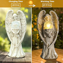 Angel Statues for Garden-Garden Angels Outdoor Statue - Solar Angels Figurines Holding Glass Ball for Outdoor Decor or Housewarming Gift by GreenHaven Gardens