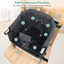 Booster Seat for Dining Table: Portable Toddler Booster Chair with Safety Buckle and Height Adjustable, Foldable Baby Feeding Chair, Kids High Chair Booster Seat for Kitchen Home Travel - Black by TinyTreasures Baby Boutique