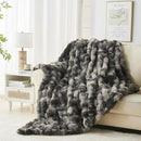 Lotus Karen Faux Fur Blanket Tie-Dye Dark Gray Twin Size - Big Bubble Rabbit Fluff Throw for Couch Small Fluffy Fuzzy Cozy Thick Furry Plush Shaggy Blankets 108x90 Inches by CozyNest Decor