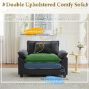 URRED Modular Sectional Sofa Comfy Cloud Couch, Modern Velvet Sofa Sleeper Deep Seat Couches with Ottoman/Pillows for Living Room (Dark Gray, 53'') by CozyNest Decor