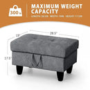 Ottoman Rectangular Storage Ottoman Bench, Flannel Footrest Stool Footstool with Lid for Living Room, Bedroom, Entryway, Dark Gray, 28.5"x19"x17.5" by CozyNest Decor