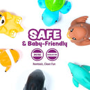 Tub Works® Marine™ Mold Free Bath Toys, 6 Pack | Sealed, No Hole Bath Toys Design Keeps Moisture Out | Soft, Squeezable & Float on Water | Easy-Grip Baby & Toddler Bath Toy Set | Great Baby Pool Toys by TinyTreasures Baby Boutique