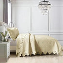 MarCielo 3-Piece 100% Cotton Oversized Bedspread Lightweight Quilt Coverlet Embroidery Farmhouse Bedding Set (Tk Beige Khaki, Oversized Queen (100"x106")) by CozyNest Decor