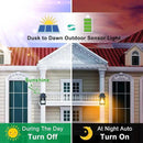 2 Pack Solar Wall Lantern Lights Outdoor Dusk to Dawn Motion Sensor Waterproof LED Wall Sconce Exterior Porch Light Fixtures Warm White, 3 Lighting Modes for Fence Patio Garage Garden Yard by GreenHaven Gardens