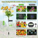 Solar Garden Lights, 3 Pack Swaying Solar Lights with 9 Butterflies & 21 Blooming Flowers, Solar Flowers Lights Outdoor Waterproof, Auto On/Off Solar Outdoor Lights for Yard Patio, Gift by GreenHaven Gardens