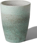 Emissary Bullet 9.5 in. Coastal Splash Ceramic Round Planter (9.5 in. L x 9.5 in. W x 12 in. H) with Drainage Hole by CozyNest Decor