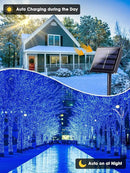 EEW 2-Pack 200 LED Solar String Lights Outdoor, Solar Christmas Lights with 8 Lighting Modes, Waterproof Green Wire Solar Tree Lights for Outside Xmas Wedding Party Garden Patio Decorations (Blue) by GreenHaven Gardens